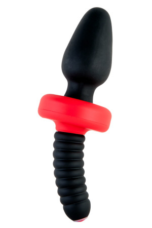 Анальная вибровтулка Black & Red by TOYFA для фистинга, влагостойкая, силикон, чёрная, 22 см, Ø 5,6 см
