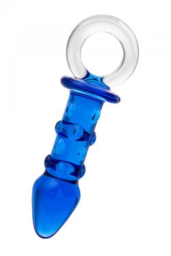 Анальная втулка Sexus Glass, стекло, синяя, 16 см, Ø 3,5 см Vestalshop.ru - Изображение 2