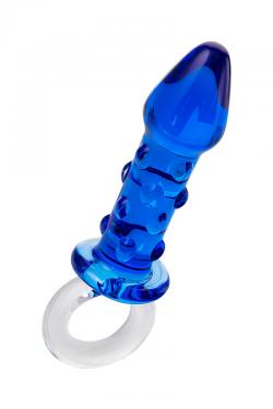 Анальная втулка Sexus Glass, стекло, синяя, 16 см, Ø 3,5 см Vestalshop.ru - Изображение 3