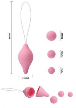Шарики вагинальные, набор 3 шт, цвет розовый D шариков 22x18x15 мм, вес 32x18x10 г Vestalshop.ru - Изображение 4