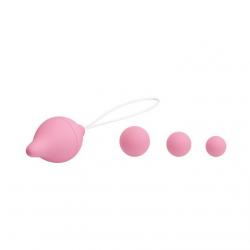 Шарики вагинальные, набор 3 шт, цвет розовый D шариков 22x18x15 мм, вес 32x18x10 г