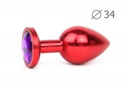 RED PLUG MEDIUM (втулка анальная), L 82 мм D 34 мм, вес 100г, цвет кристалла фиолетовый, арт. RM-04