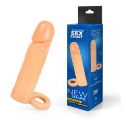 Удлиняющая насадка на пенис с кольцом для мошонки, 16 см. Vestalshop.ru - Изображение 2