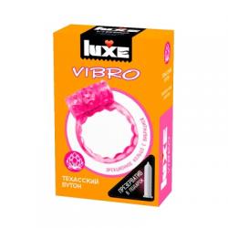 Виброкольцо LUXE VIBRO Техасский бутон + презерватив