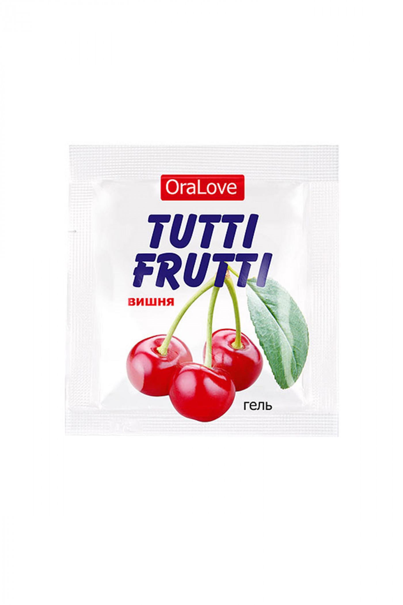 Съедобная гель-смазка TUTTI-FRUTTI для орального секса со вкусом вишни, 4 гр