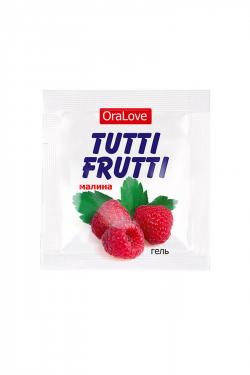 Съедобная гель-смазка TUTTI-FRUTTI для орального секса со вкусом малины ,4гр