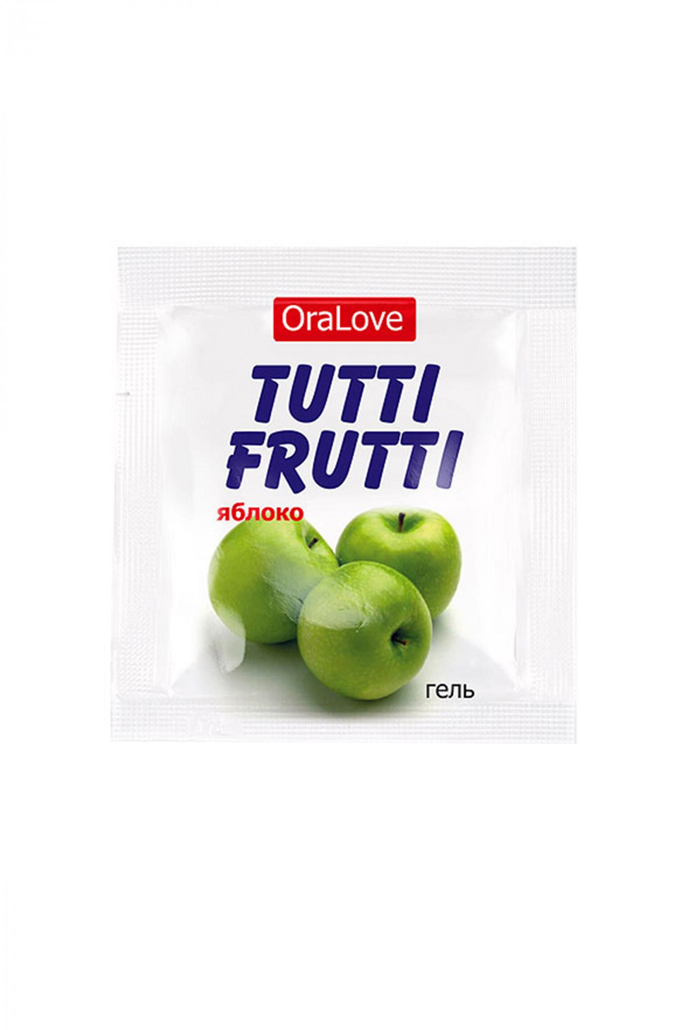 Съедобная гель-смазка TUTTI-FRUTTI для орального секса со вкусом яблока,4 гр