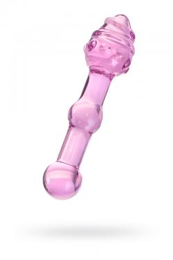 Двусторонний фаллоимитатор Sexus Glass, стекло, розовый, 17 см Vestalshop.ru - Изображение 1