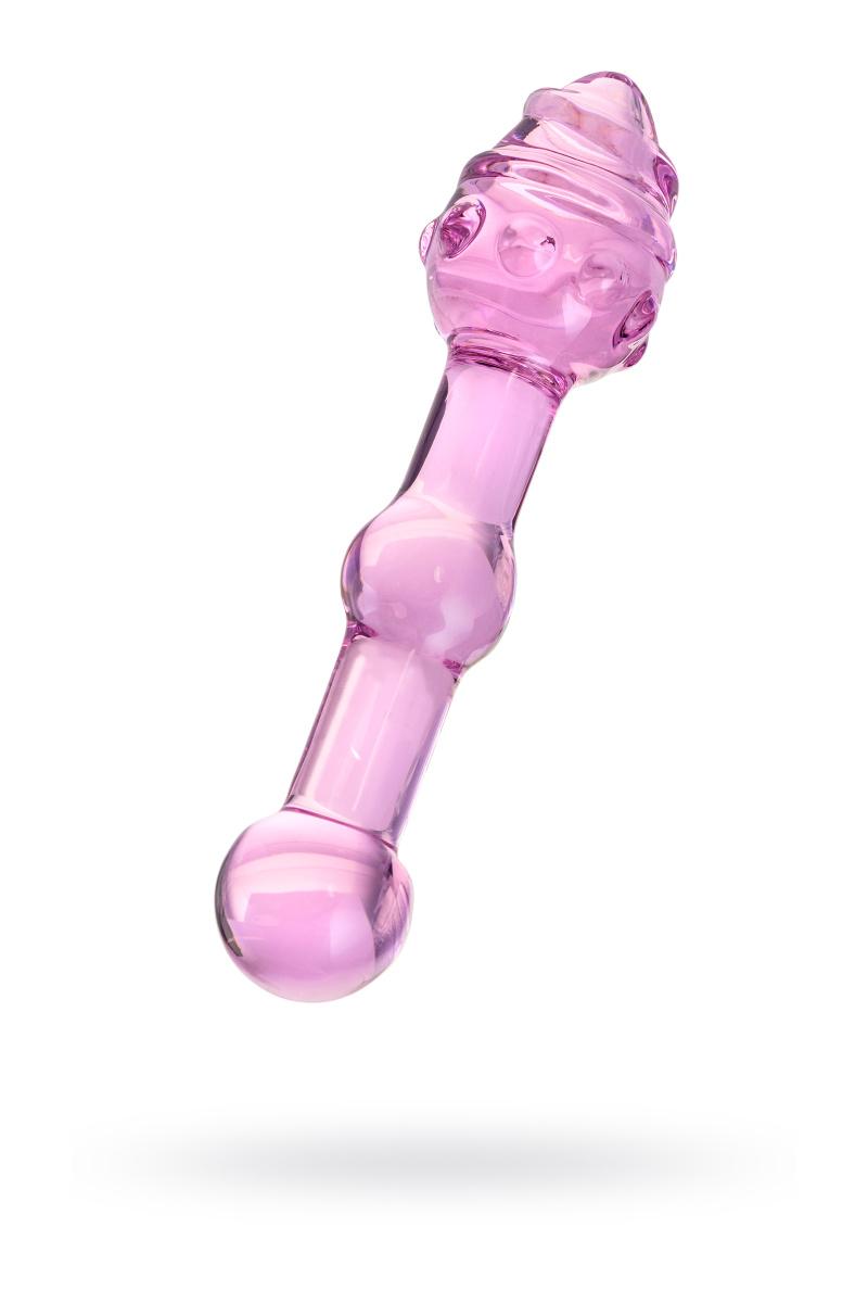 Двусторонний фаллоимитатор Sexus Glass, стекло, розовый, 17 см Vestalshop.ru - Изображение 4
