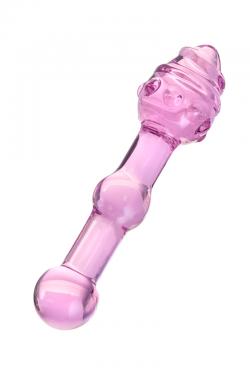 Двусторонний фаллоимитатор Sexus Glass, стекло, розовый, 17 см Vestalshop.ru - Изображение 2