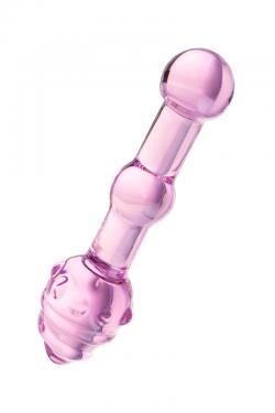 Двусторонний фаллоимитатор Sexus Glass, стекло, розовый, 17 см Vestalshop.ru - Изображение 3