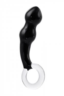 Стимулятор простаты Sexus Glass, Стекло, Чёрный длина 15,5 см., диаметр 3.5 см.