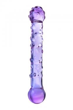 Двусторонний фаллоимитатор Sexus Glass, стекло, фиолетовый, 19,5 см Vestalshop.ru - Изображение 2