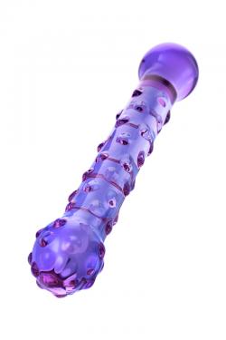 Двусторонний фаллоимитатор Sexus Glass, стекло, фиолетовый, 19,5 см Vestalshop.ru - Изображение 3