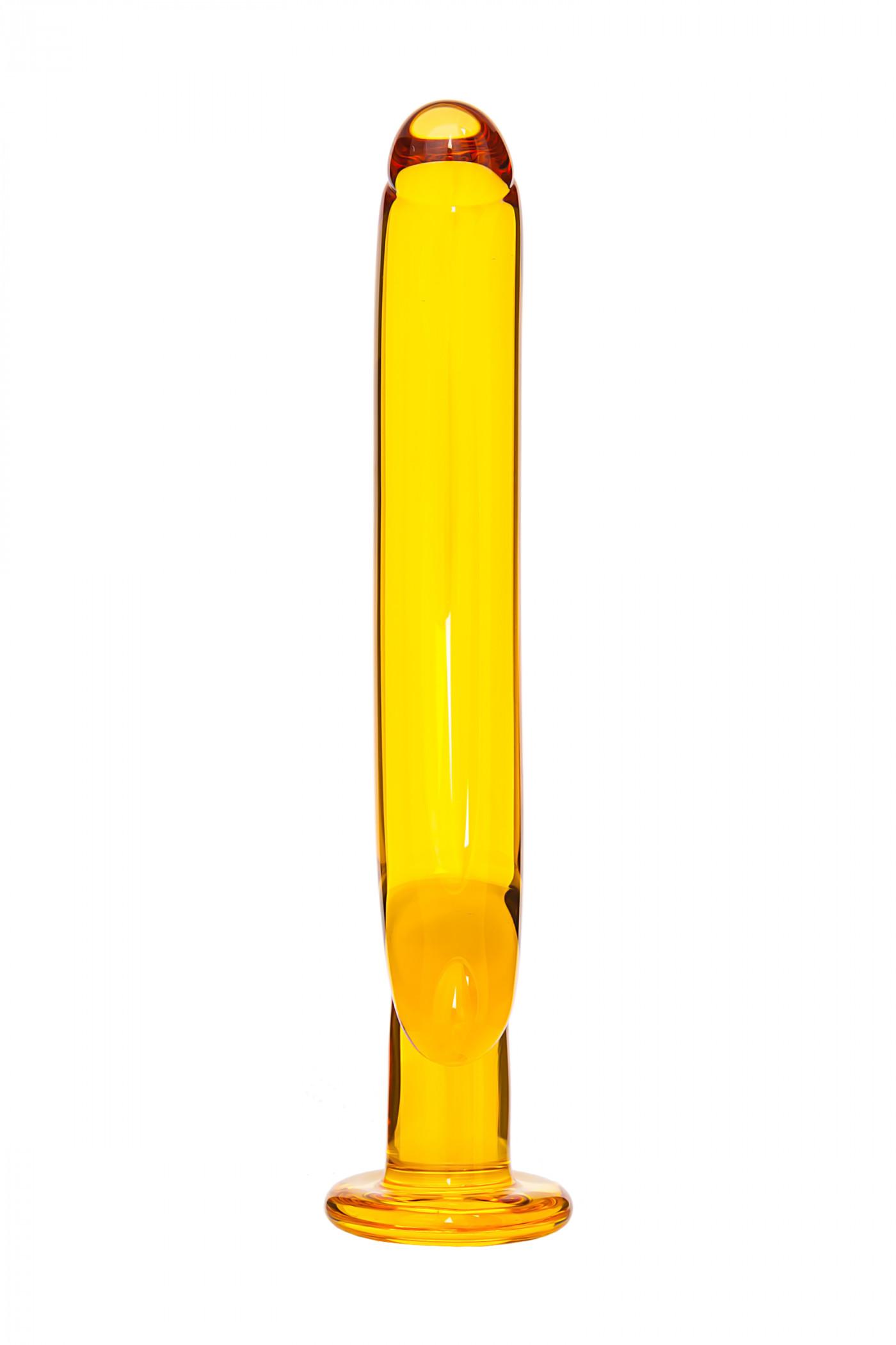 Нереалистичный фаллоимитатор Sexus Glass, Стекло, Желтый, 17 см Vestalshop.ru - Изображение 1