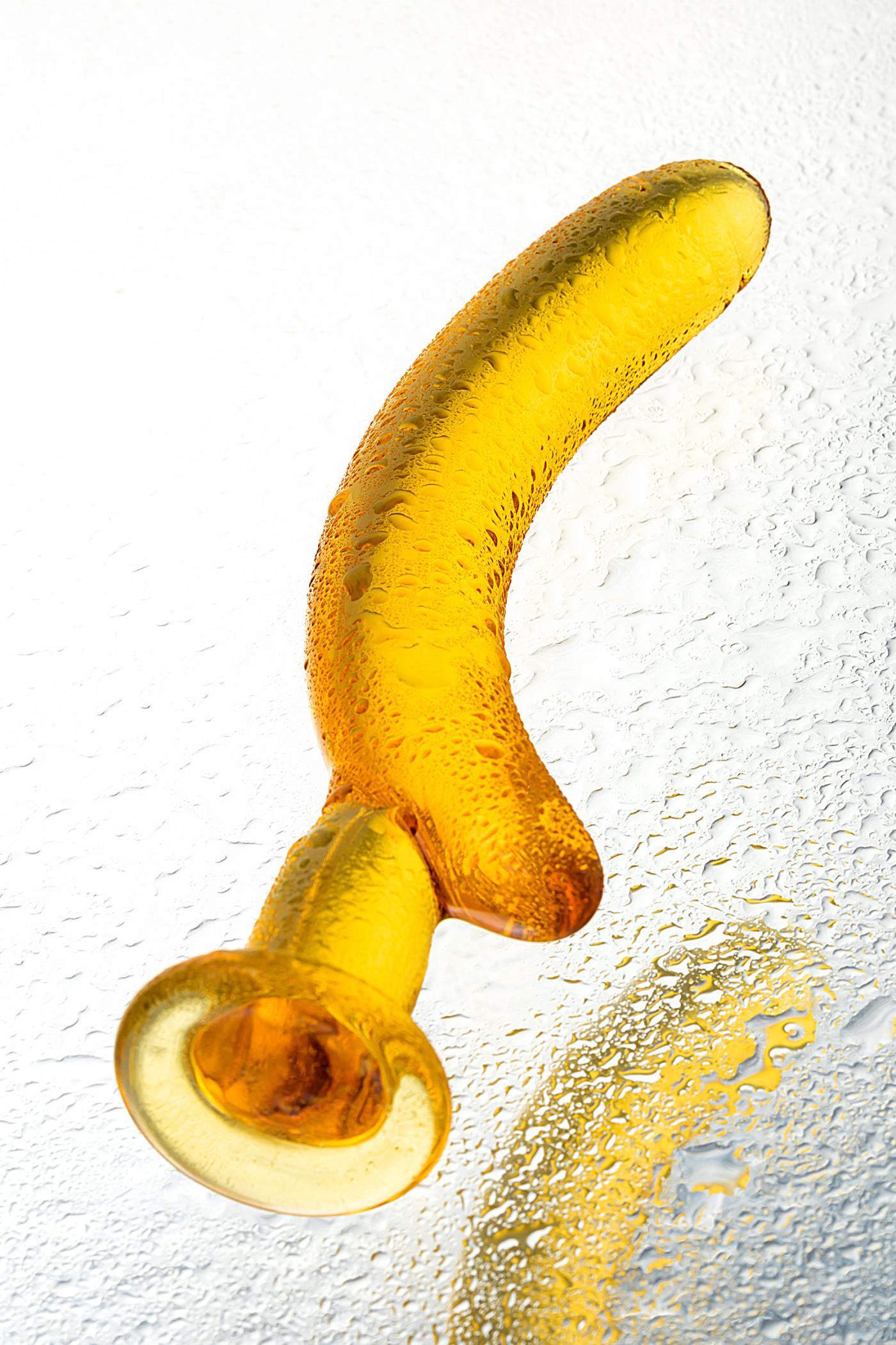 Нереалистичный фаллоимитатор Sexus Glass, Стекло, Желтый, 17 см Vestalshop.ru - Изображение 1