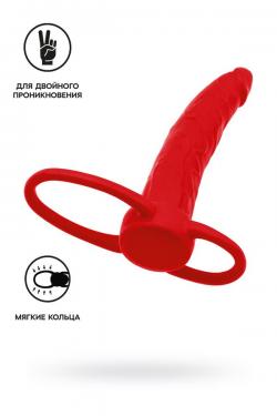 Насадка на пенис для двойного проникновения Black&Red by TOYFA , силикон, красный, 16,5 см Vestalshop.ru - Изображение 11