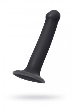 Ремневой нереалистичный страпон на присоске Strap-on-me, M, силикон, черный, 18 см Vestalshop.ru - Изображение 1