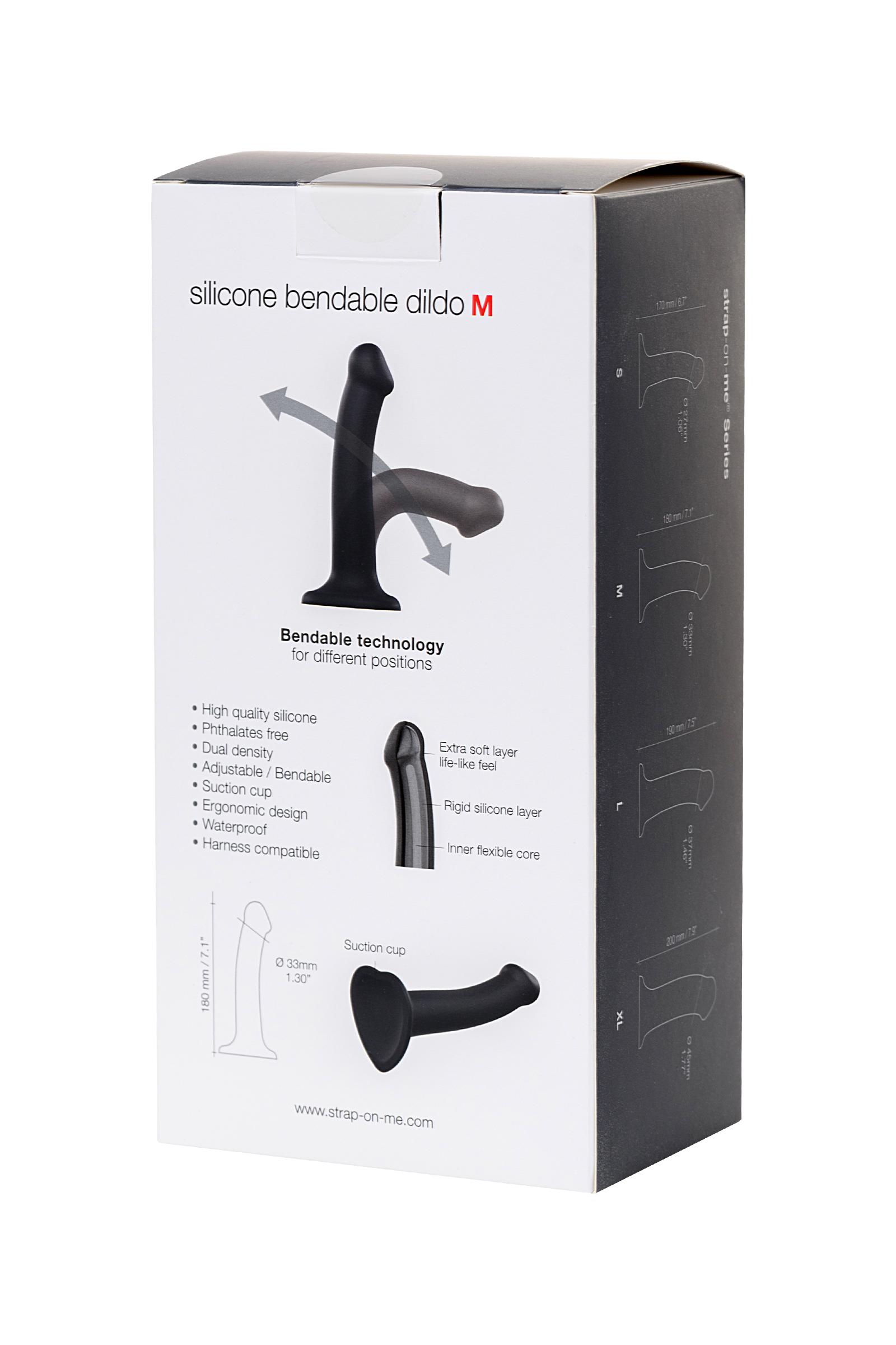 Ремневой нереалистичный страпон на присоске Strap-on-me, M, силикон, черный, 18 см Vestalshop.ru - Изображение 4