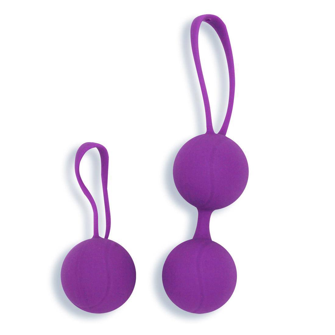 RestArt Вагинальные шарики, тренажер Кегеля Kegel Balls, фиолетовые, 3,4 см, (1+2)
