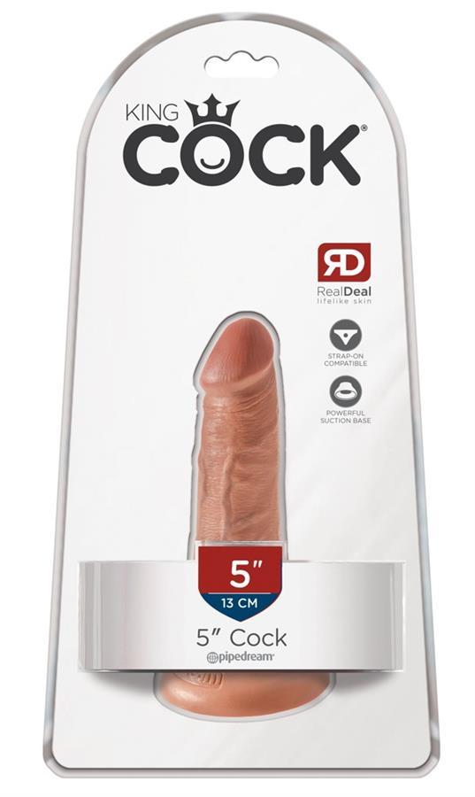 Реалистичный фаллос на присоске «5 Cock» из серии King Cock от компании PipeDream, цвет телесный Vestalshop.ru - Изображение 5