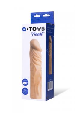 Насадка на пенис TOYFA A-TOYS , SOFTSKIN, телесный, 19,5 см.