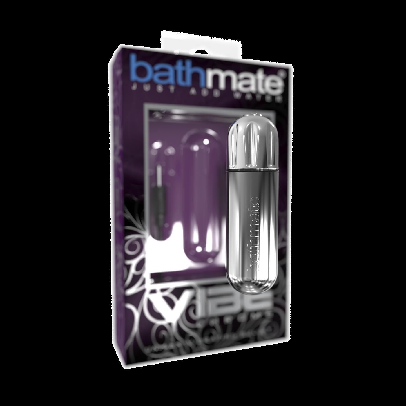 Вибропуля Bathmate Vibe Bullet Chrome, перезаряжаемая, водонепроницаемая, пластик, 10 режимов вибрац