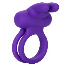 Двойное эрекционное кольцо с вибрацией Calexotics Dual Rockin Rabbit, фиолетовое