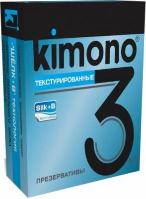 Текстурированные презервативы KIMONO, 3 шт. Vestalshop.ru - Изображение 1