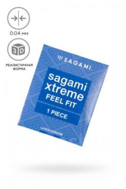 Презервативы Sagami Xtreme Feel Fit латексные, супероблегающие 1шт. Vestalshop.ru - Изображение 1