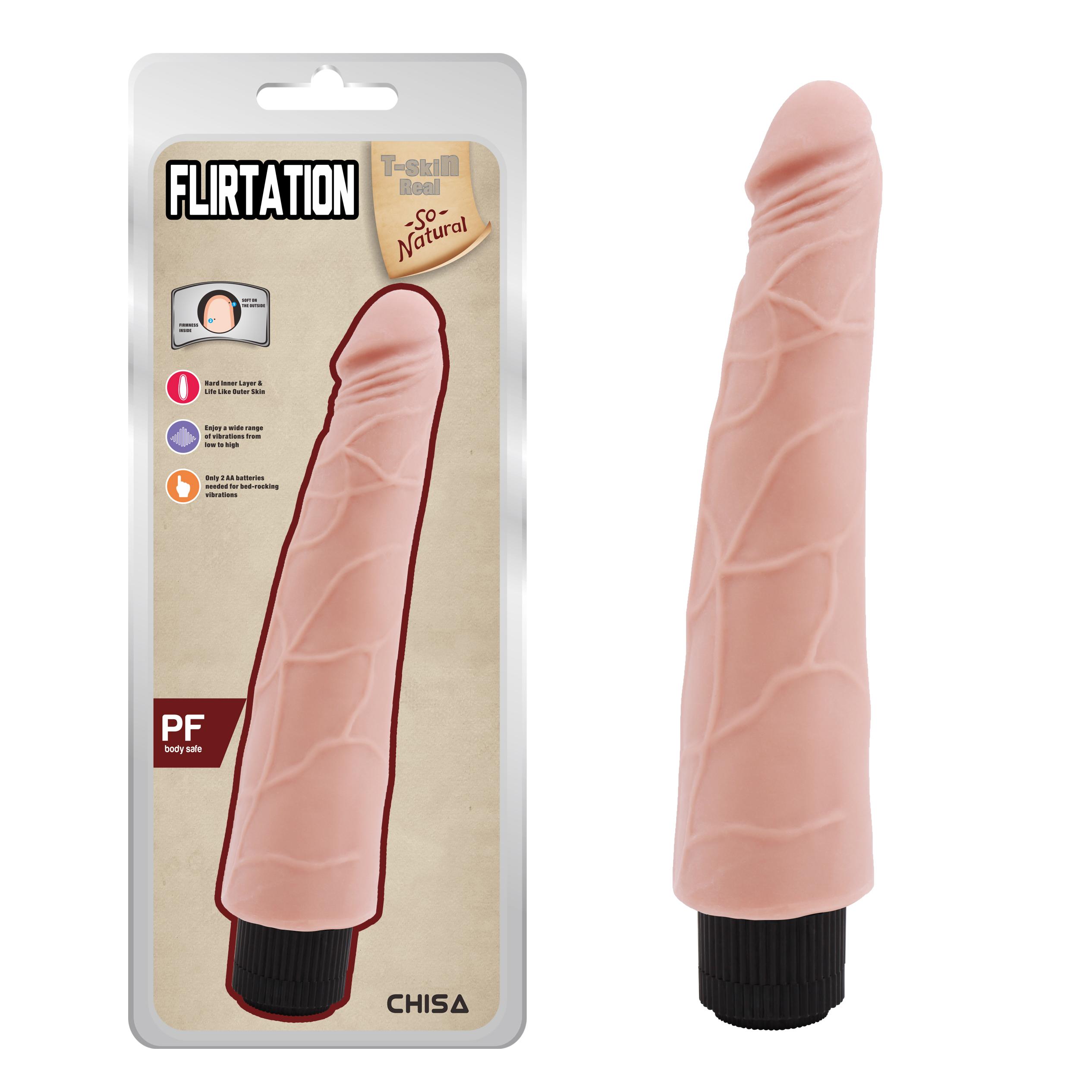 Вибратор для женщин T-skin ReaL Flirtation Flesh, 24 см Vestalshop.ru - Изображение 5