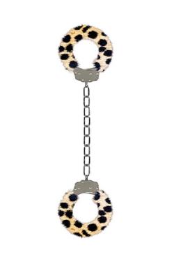 Furry Ankle Cuffs металлические наножники с меховой обивкой для щиколоток леопардовые