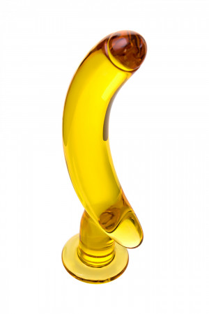 Нереалистичный фаллоимитатор Sexus Glass, Стекло, Желтый, 17 см