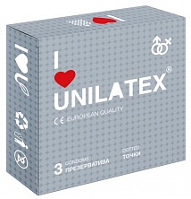 Презервативы UNILATEX "DOTTED" с точечной поверхностью, 3 шт.