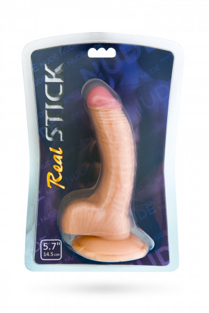 Фаллоимитатор TOYFA RealStick Nude реалистичный, с мошонкой и присоской 14,5 см
